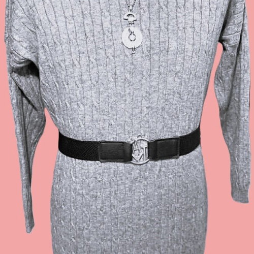 Knitted blouse dress new, gray, size M