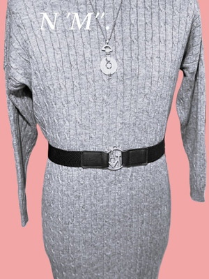 Knitted blouse dress new, gray, size M