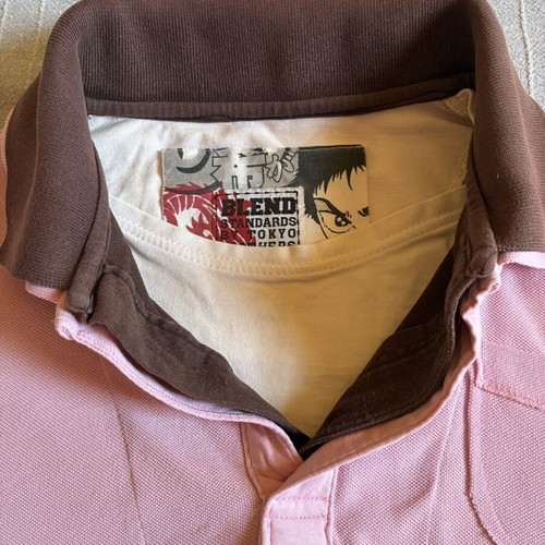 Y2K Harajuku Japanese Streetwear Osaka Dragons Layered Pink Polo Shirt XL like new
