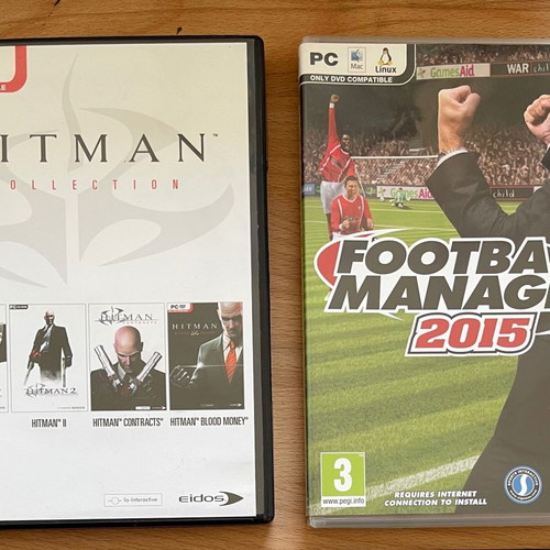 Συλλογή Hitman - Διαχειριστής ποδοσφαίρου 2015 2 Παιχνίδια για Η/Υ σε καλή κατάσταση