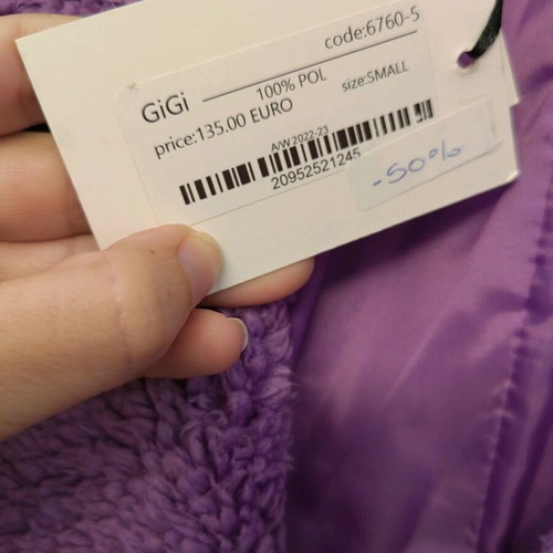 Teddy coat new lilac color, size small Gigi Barcelona