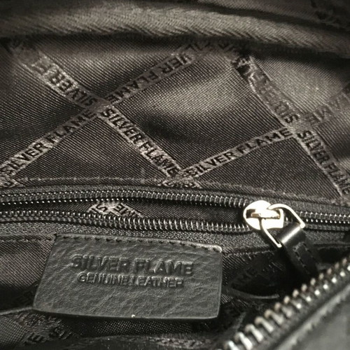 Silver Frame men bag leather like new, black and blue