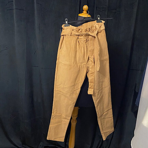 Women's corduroy pants beige with belt size S new