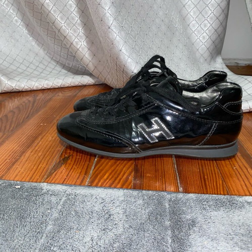 Hogan athletic shoes size 36.5 like new, black and gray patent leather