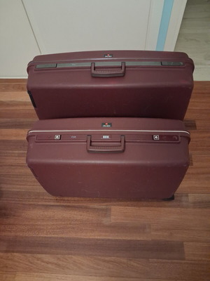 Delsey vintage suitcases set used, large and medium sizes