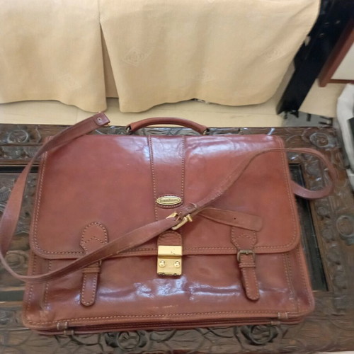Leather Briefcase Romeo Renato new, brown, made in Italy