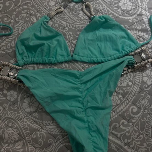 Beach Bunny bikini refurbished, turquoise, size M 38 10