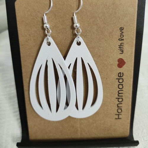 Drop earrings with straight lines 3D printing made to order