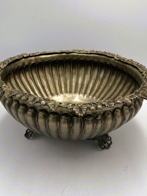 Victorian jardiniere bowl used with embossed grapevine motifs