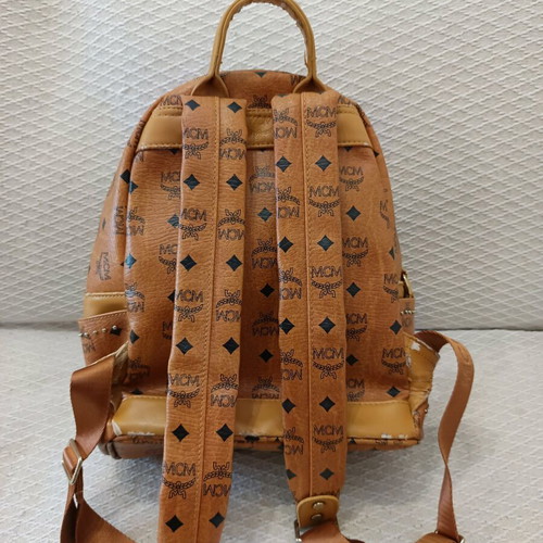 Mcm backpack authentic with studs used, brown