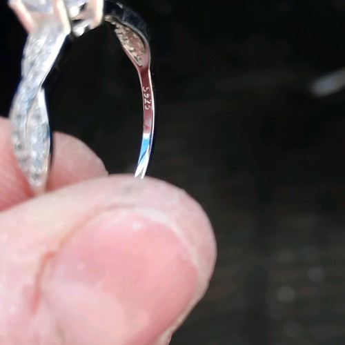 Silver zirconia engagement ring like new