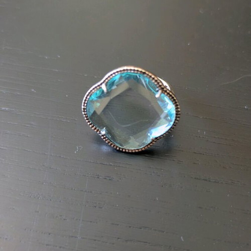 Silver ring with blue stone like new