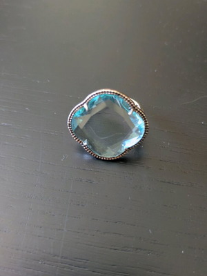 Silver ring with blue stone like new