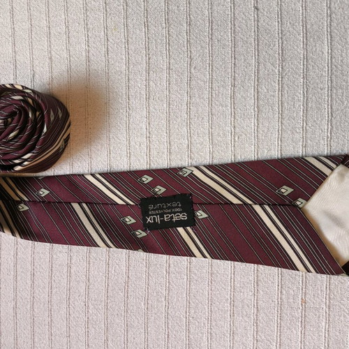 Seta-lux men's vintage polyester tie burgundy new