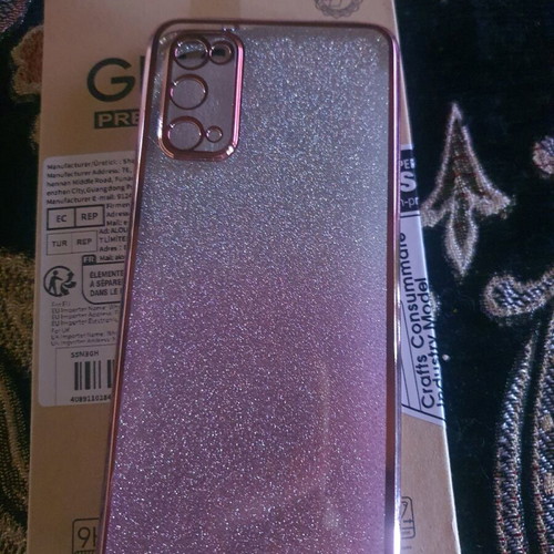 Προστατευτικό οθόνης Samsung S20 και θήκη ροζ γκλίτερ καινούργια