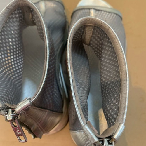 Ash silver peep toe sandals used, size 40.5