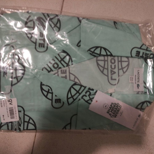 Lacoste dress shirt new, size L, black and turquoise
