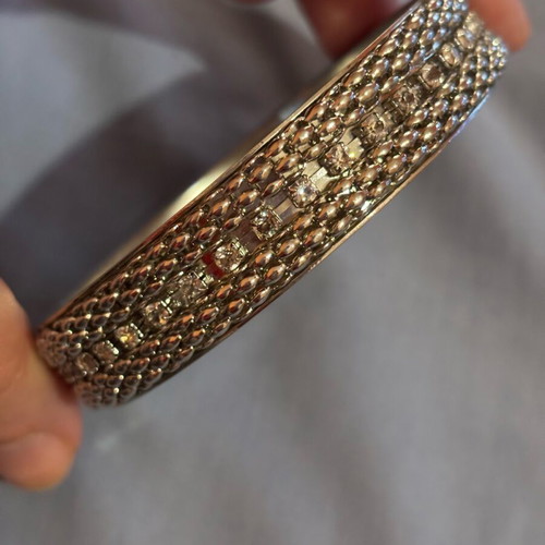 Gianniotiko bracelet like new, steel with rhinestones silver