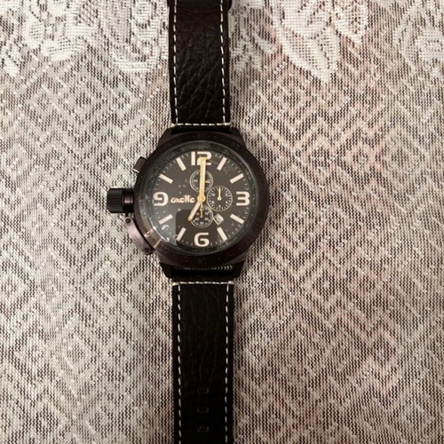 Oxette Unisex Wristwatch like new, brown leather strap, chronograph