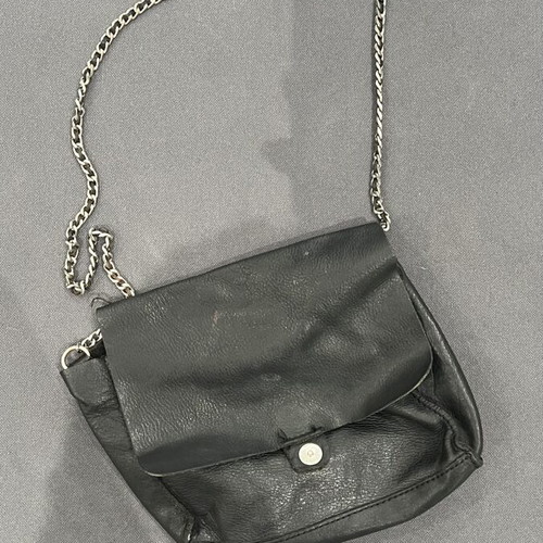 Zara crossbody bag used with silver chain, black