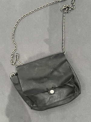 Zara crossbody bag used with silver chain, black