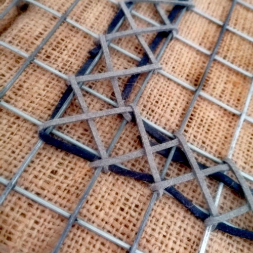 Handmade storage boxes 2 unused, wire and burlap