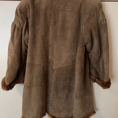 Vintage brown coat used, warm and soft