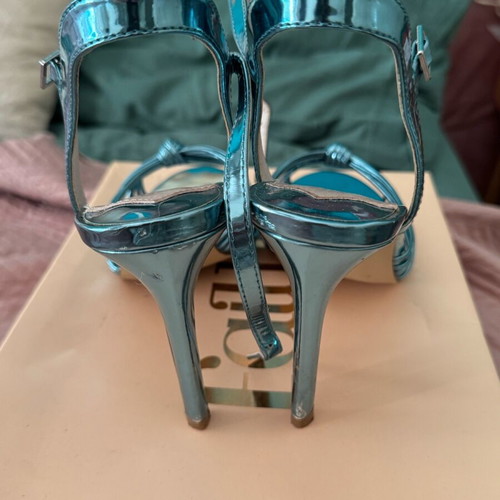 Faith high heels used, metallic turquoise, size 38
