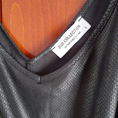 BSB leather-look tank top elastic new black size S