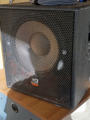 Microphone set used with woofer, mixer, Magnat speakers, DJ CD player