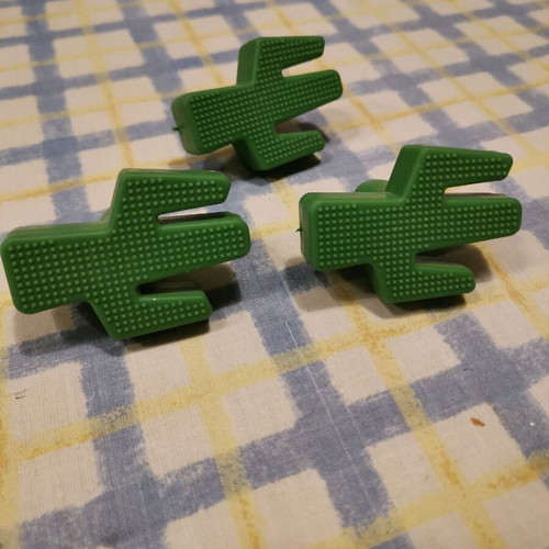 Cactus door knobs green matte plastic like new
