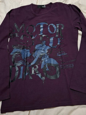 Men's blouse like new, slim fit, black and purple