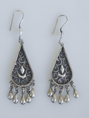 Silver 925 earrings used, antique style