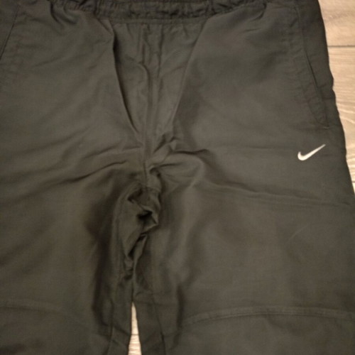 Nike Athletic Y2K Track Pants used, black with red swoosh logo