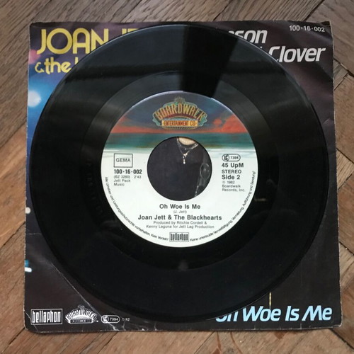 7” single Joan Jett & the blackhearts Crimson and clover/Oh Woe is Me used vinyl