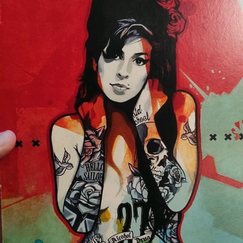 Amy Winehouse Fan Art wooden print like new 29x21cm