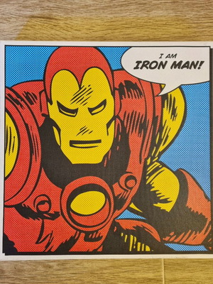 Поп арт Marvel Iron Man картина на платно нова, 40x40 см