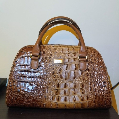 Hunter crocodile pattern handbag, brown