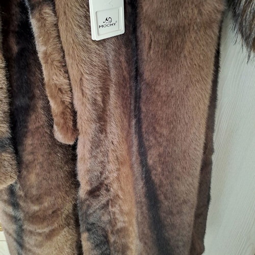 Fur coat brown new ecological quality one size