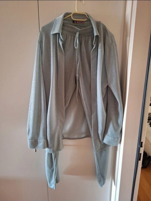 Sampi set shiny pants shirt kimono size S/M like new, turquoise