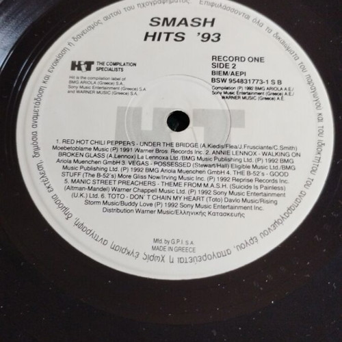 Va Smash Hits 93 LP album used, pop genre