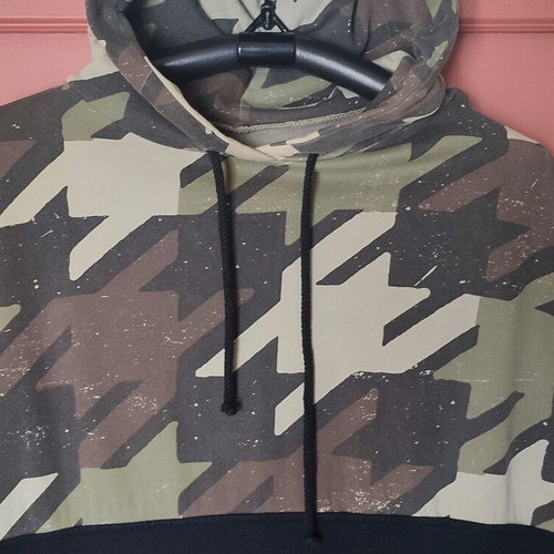 Tshirt oversized London ink hoodie used, camo bicolor design, size M-L