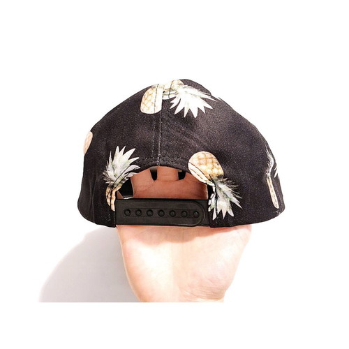 Burisil Jockey hat new, adjustable, black with pineapple design