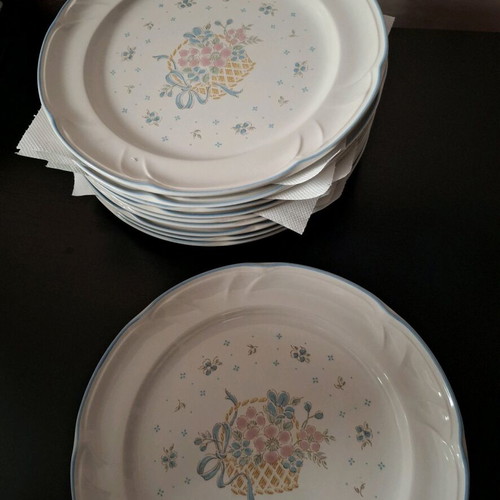 Stoneware Country Basket Collection Japan plates, like new, set of 10