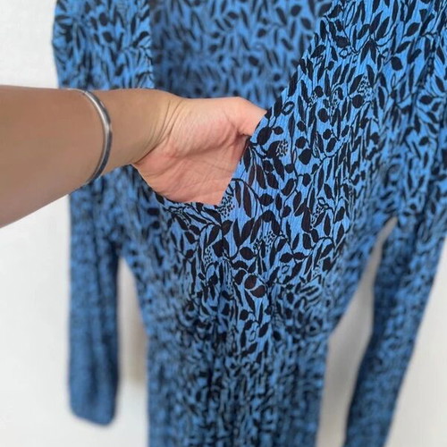 Mango dress, black and blue, size S