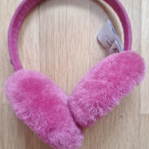 Ugg Kids Ear Warmers like new, pink suede and synthetic fur