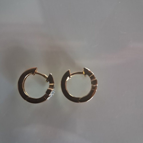 Earrings 18K rose gold with black diamonds like new