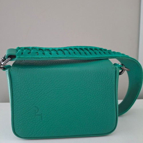 Women's leather shoulder bag Park House green new