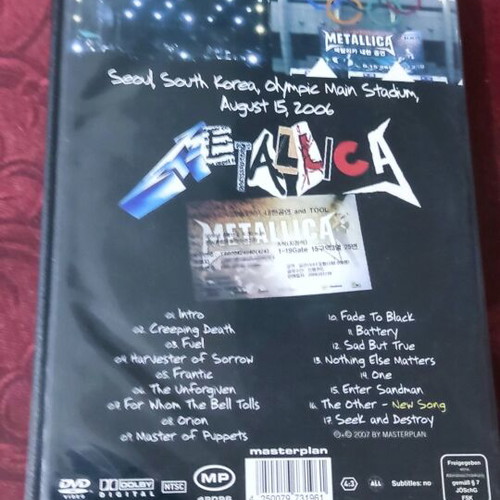 Metallica Live In Korea 2006 DVD like new