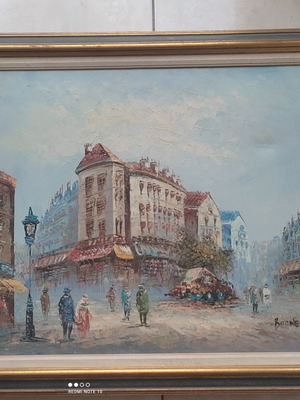 Signed oil painting used 0.75x0.65 m